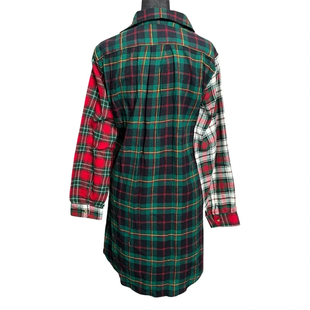 Ralph Lauren LRL Flannel Sleep Shirt Womens Medium Button Up Long Sleeve Plaid